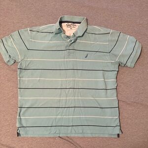 Nautica Men's Blue Striped Polo Shirt